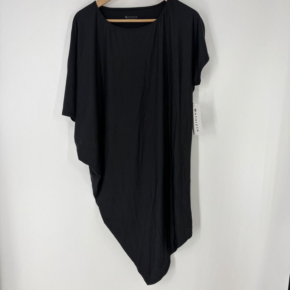 Athleta Sunlover Hilo Dress Size XS Womens Black Cover Up Stretch Beach UPF 50+